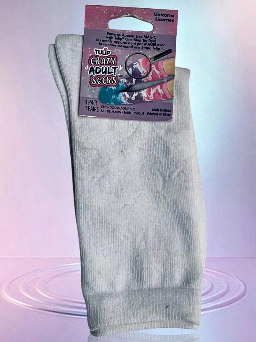$8 Add-on | Tulip Crazy Adult Socks Unicorn Resist-Dye Socks